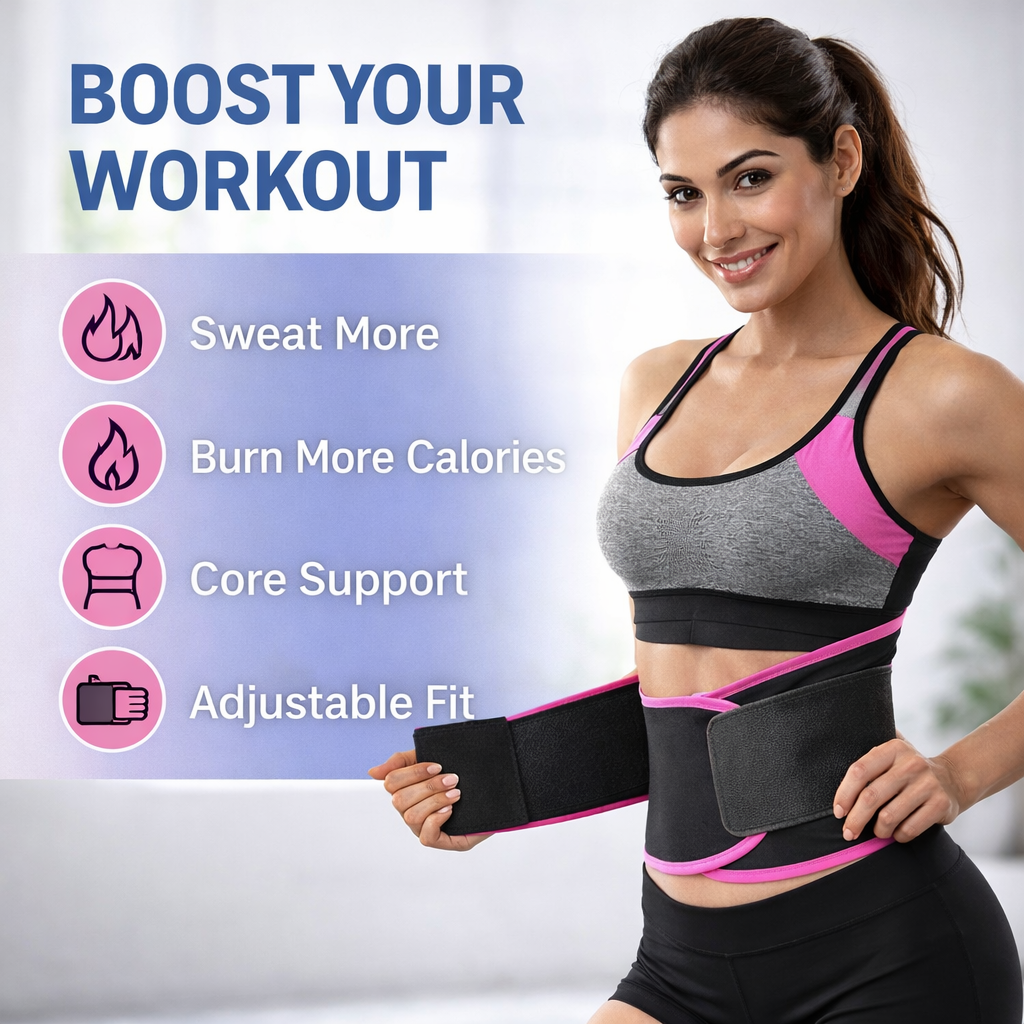 Adjustable Waist Trimmer Belt – Sweat & Core Support