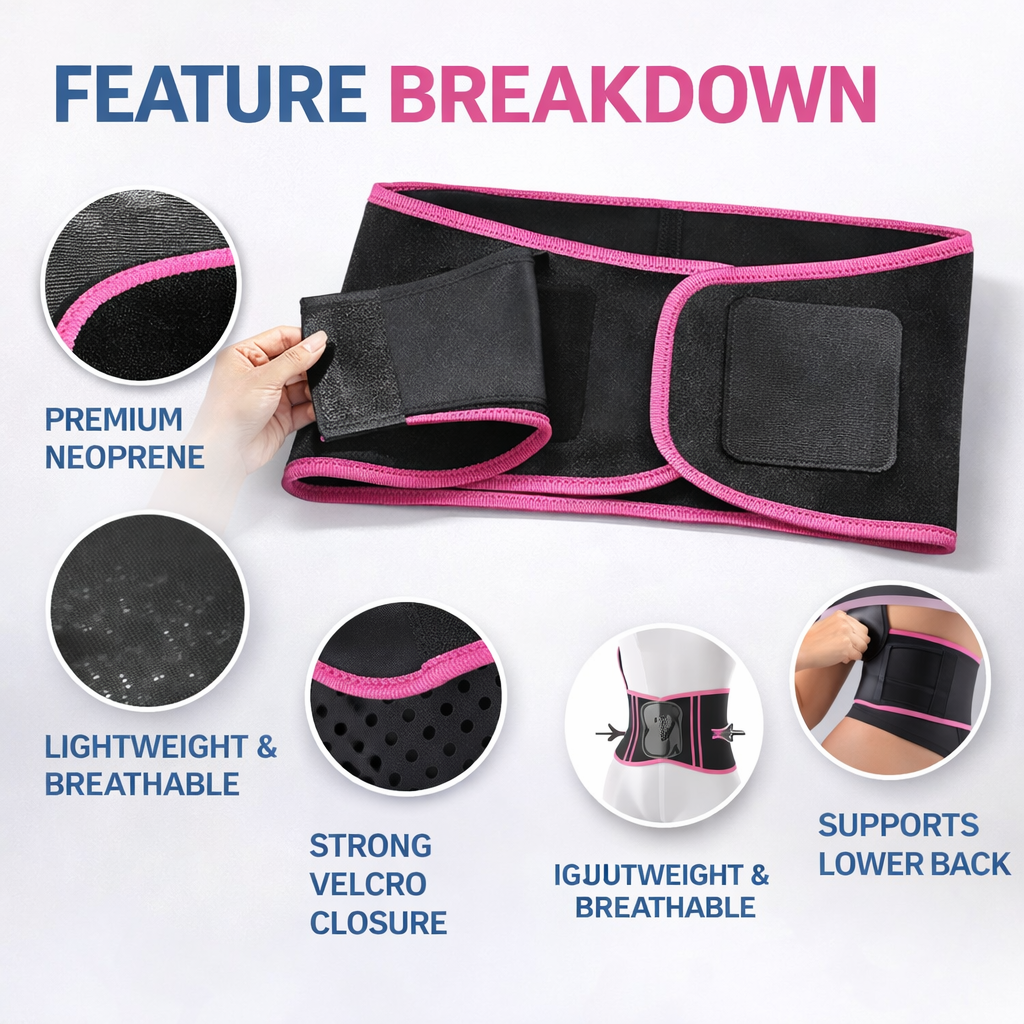 Adjustable Waist Trimmer Belt – Sweat & Core Support
